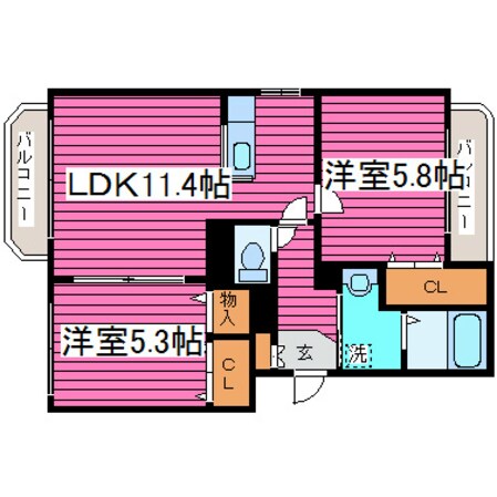 篠路駅 徒歩17分 3階の物件間取画像